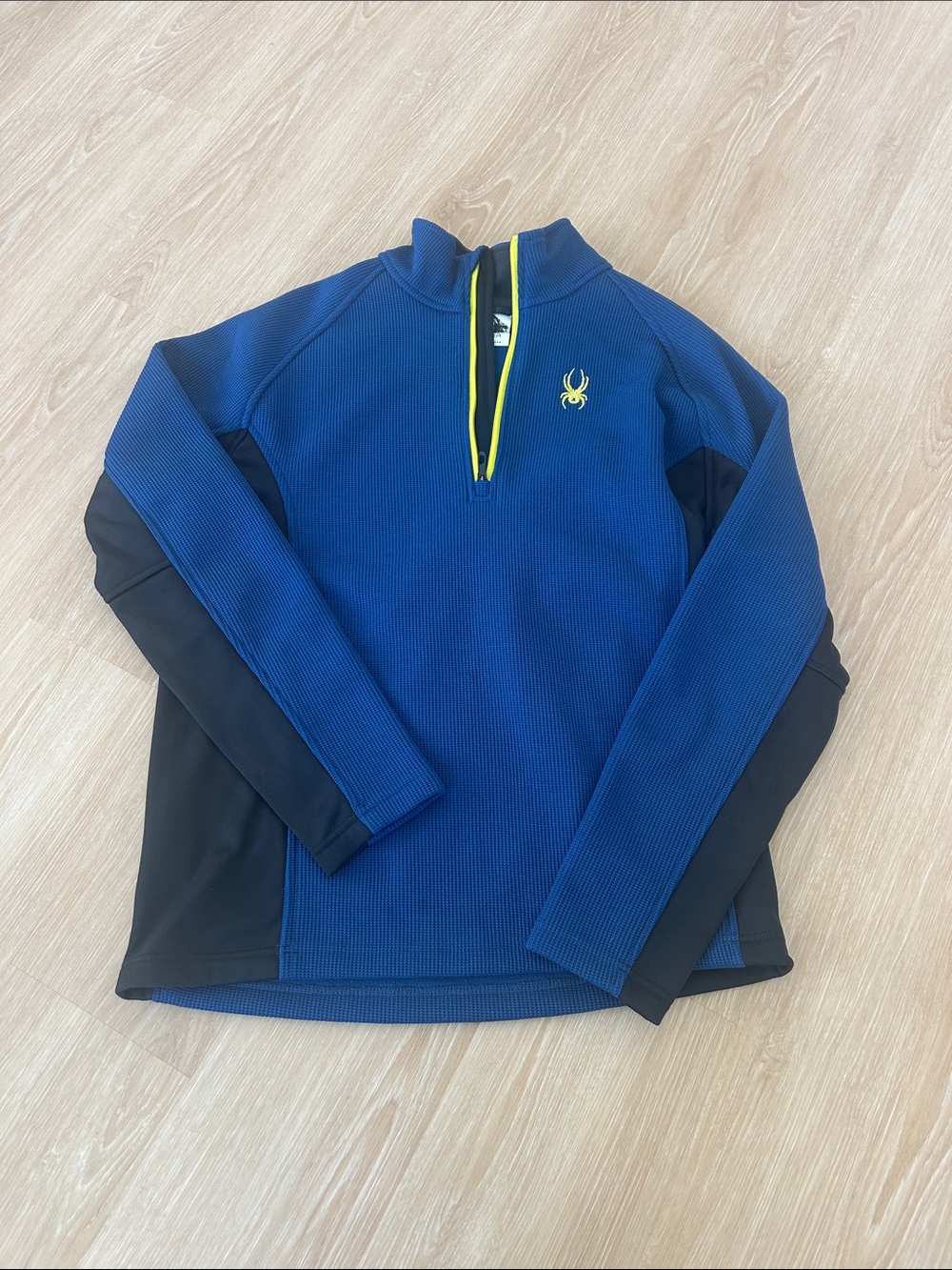 Spyder Men’s Royal Blue & Black Quarter-Zip Pullover with Yellow Accents